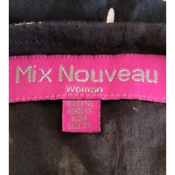 Mix Nouveau Womens Floral Print Skirt Attached Belt Side Zip Plus Size 2X - Picture 7 of 8